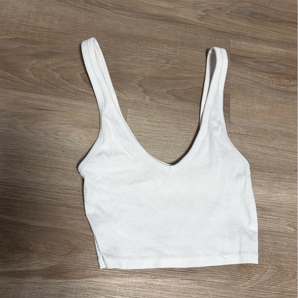 Zara Cream Ribbed Knit Top - Picture 2 of 3